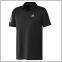 Mens 3-Stripe Basic Mid-Weight Soft Feel Stretch Polo Shirt(Black)